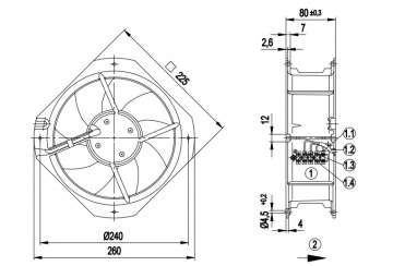 Ventilator axial EBM-Papst W1G200-HH01-52 (200 mm)
